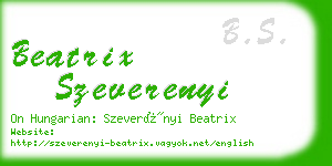 beatrix szeverenyi business card